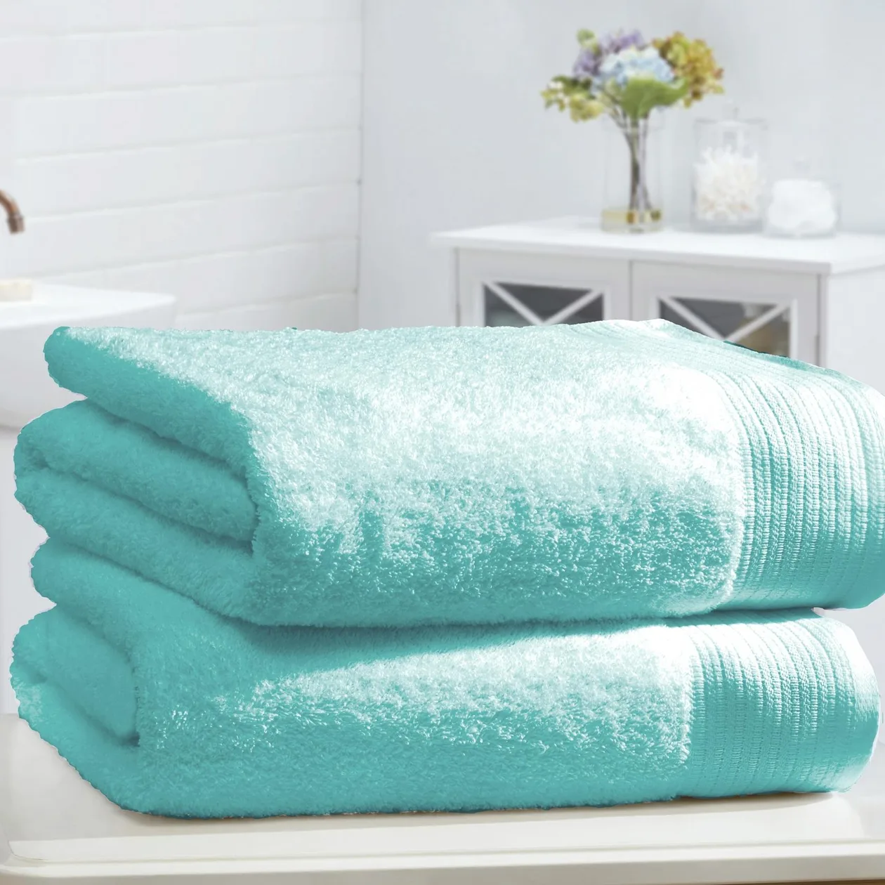 Chatsworth 100% Cotton Towels - Turquoise / 2pc Bath Sheet: the shop's own photo