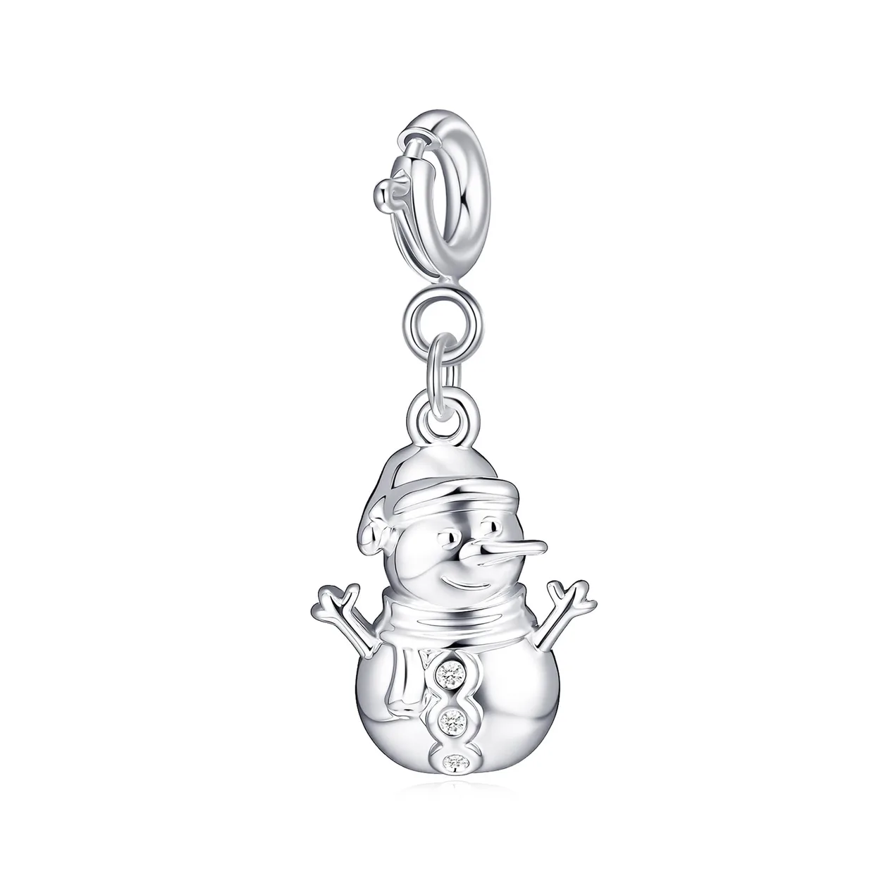 Clip On Christmas Charms Created with Zircondia® Crystals - Snowman: the shop's own photo