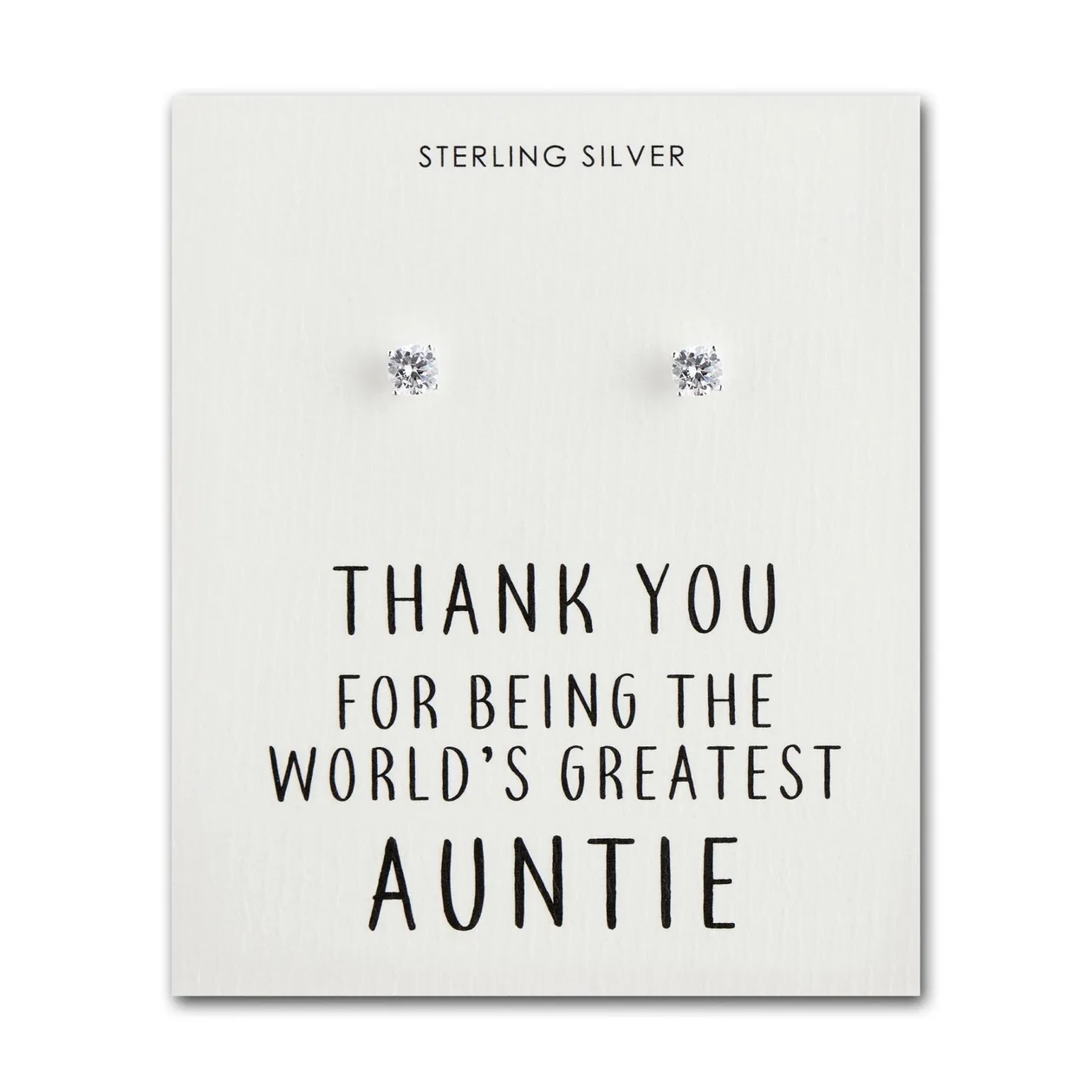 Sterling Silver World's Greatest Auntie Crystal Earrings: the shop's own photo