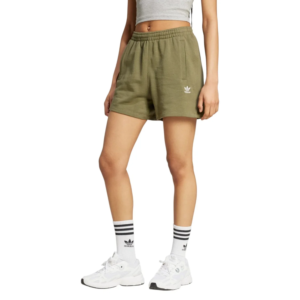 adidas Originals Essentials French Terry Shorts - Olive Strata | Size: S: the shop's own photo