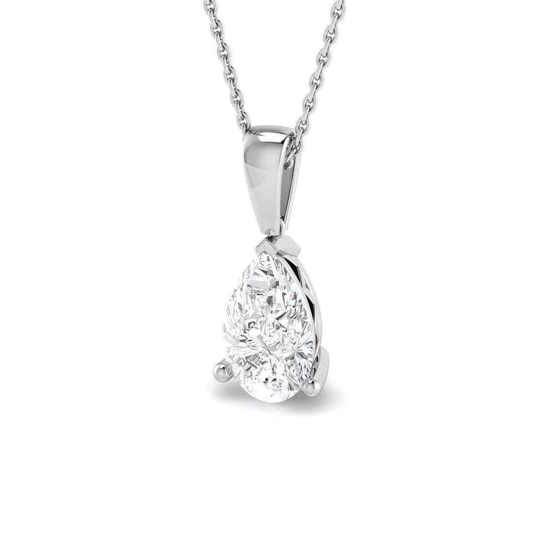 Pear Shape Lab Grown Diamond Solitaire Pendant | Pendant Without Chain - 18k Yellow Gold / 0.20 Carat: the shop's own photo