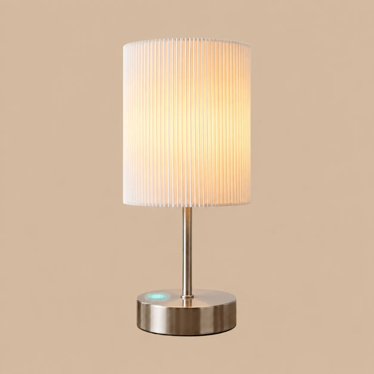 Silver Touch Bedside Lamp with Pleated Shade: the shop's own photo