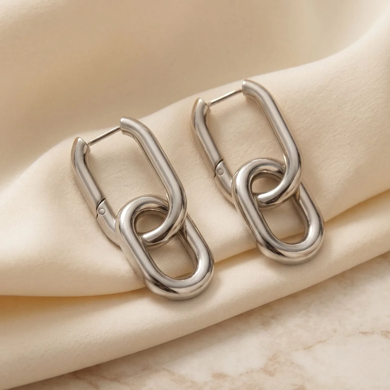 Silver Convertible Paperclip Drop Earrings: the shop's own photo