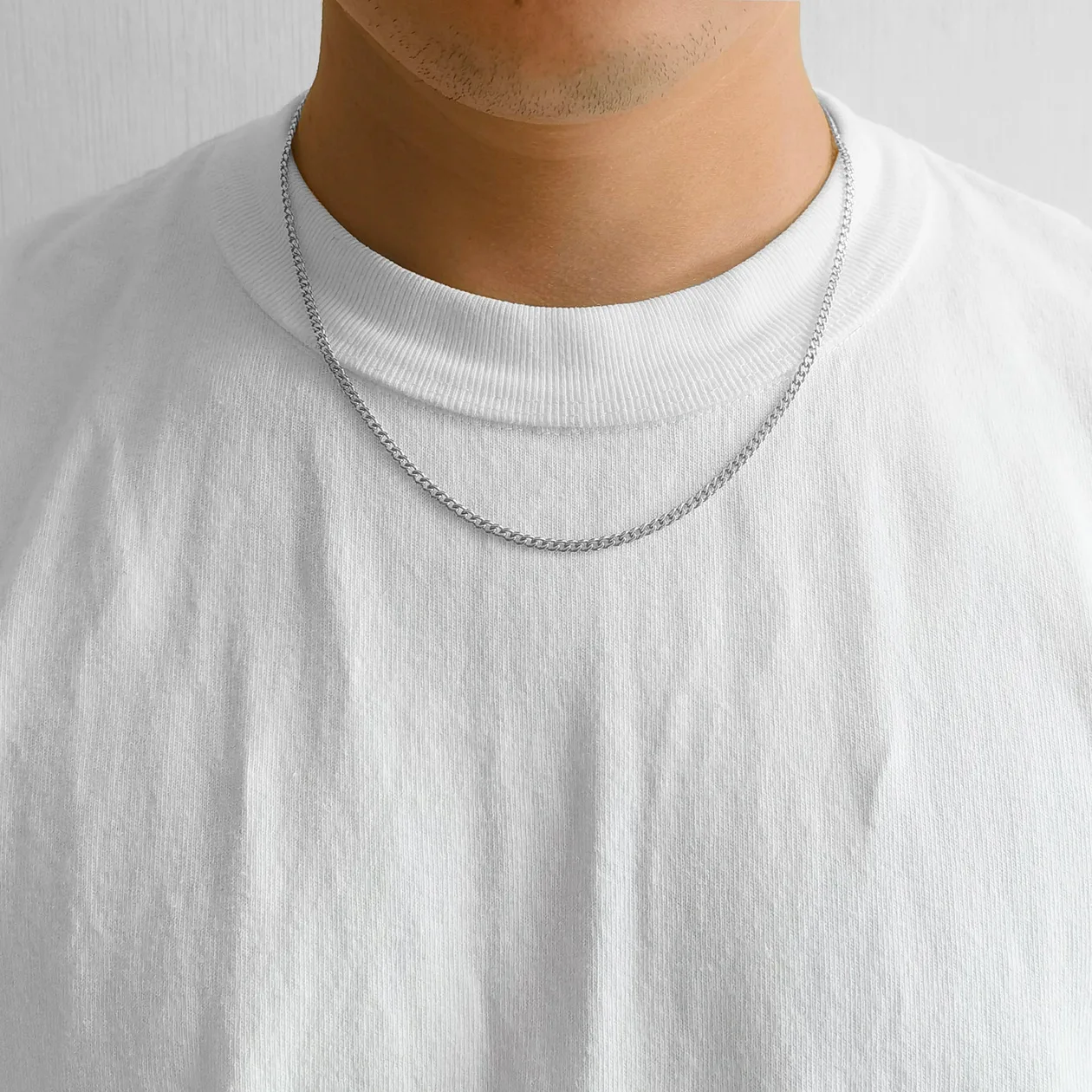 Men's 3mm Stainless Steel 18-24 Inch Cuban Curb Chain Necklace - 20 Inch: the shop's own photo