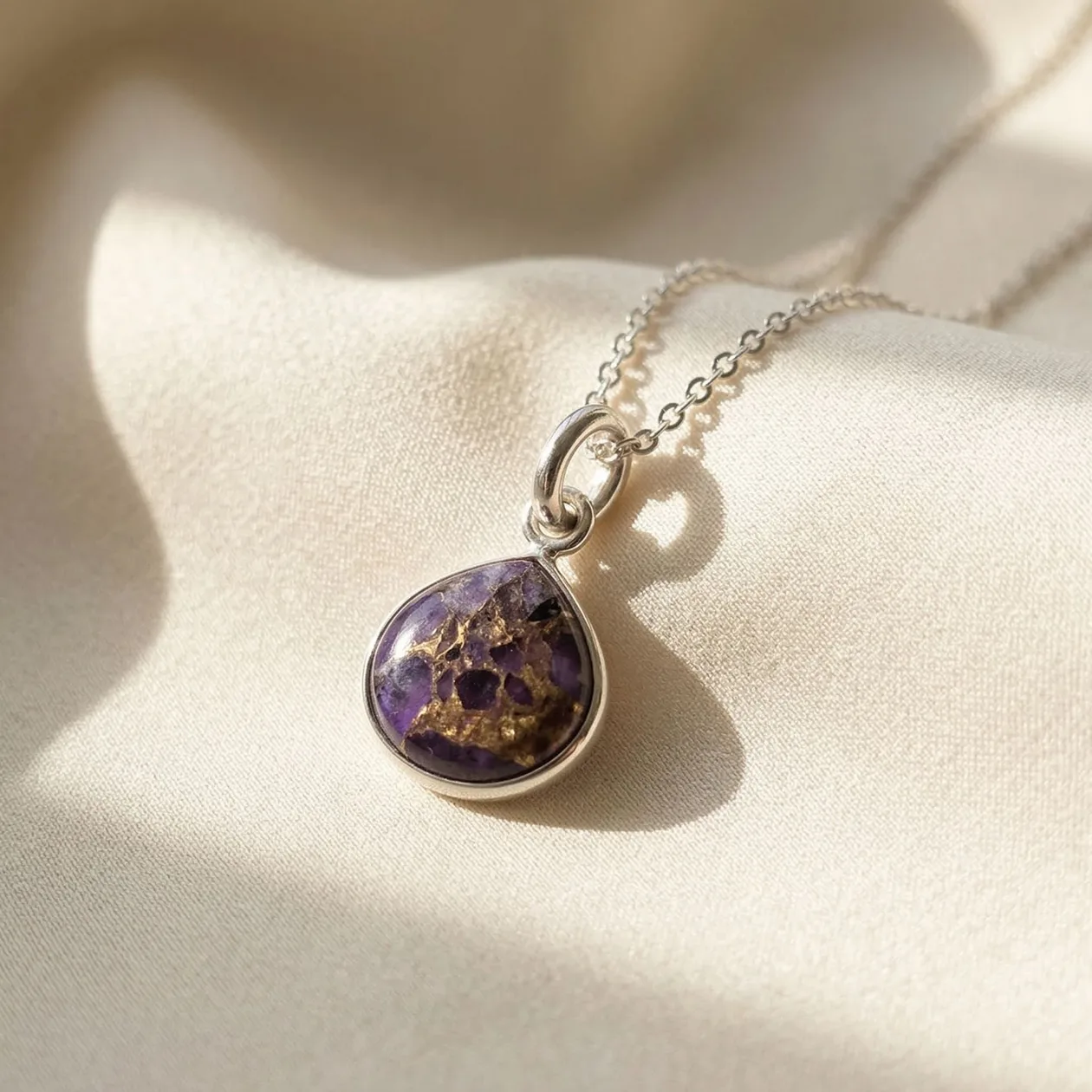 925 Sterling Silver Amethyst February Birthstone Necklace: the shop's own photo