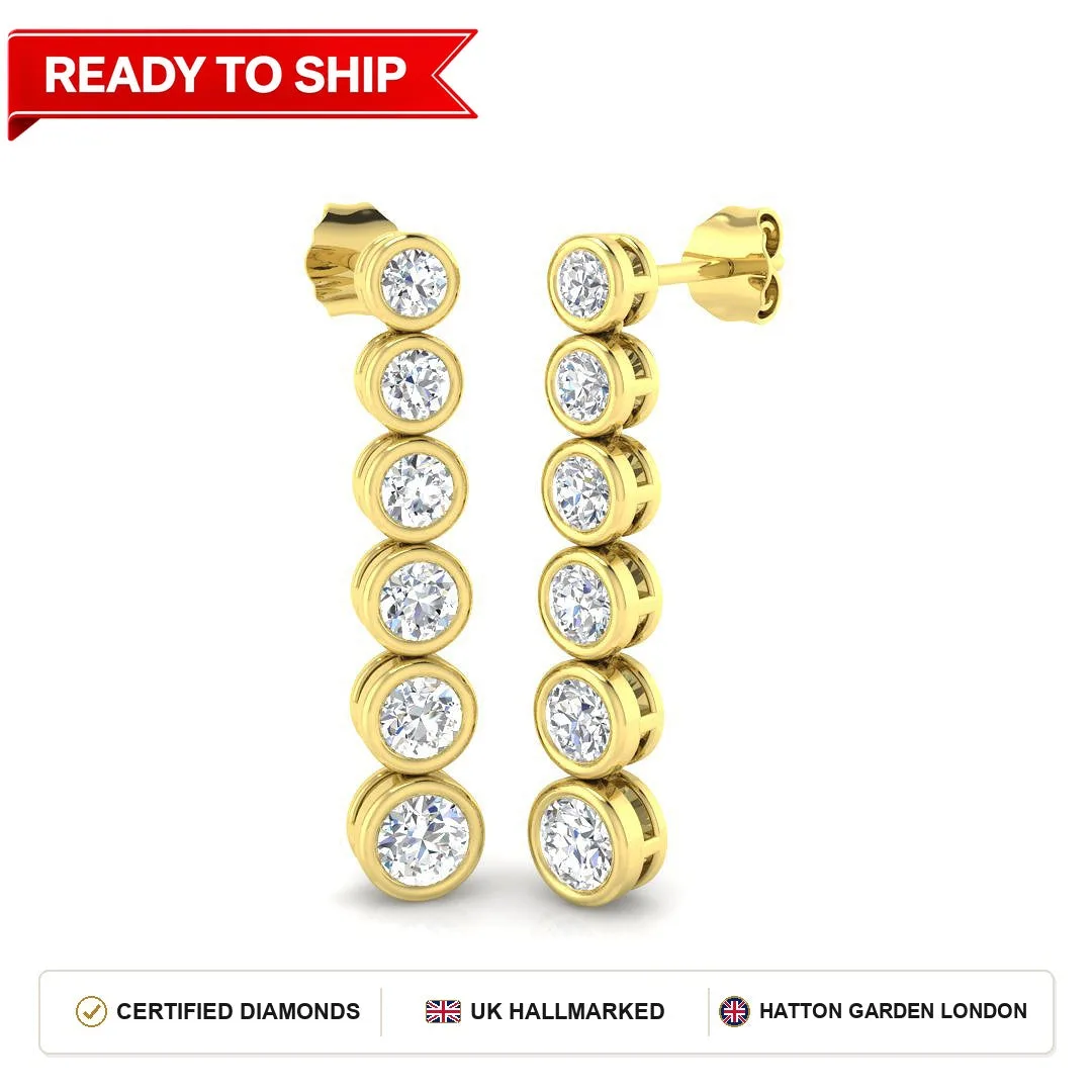 2.1 Carat D-E/VS Lab Grown Diamond Drop Earring 9k Yellow Gold Ready To Ship: the shop's own photo