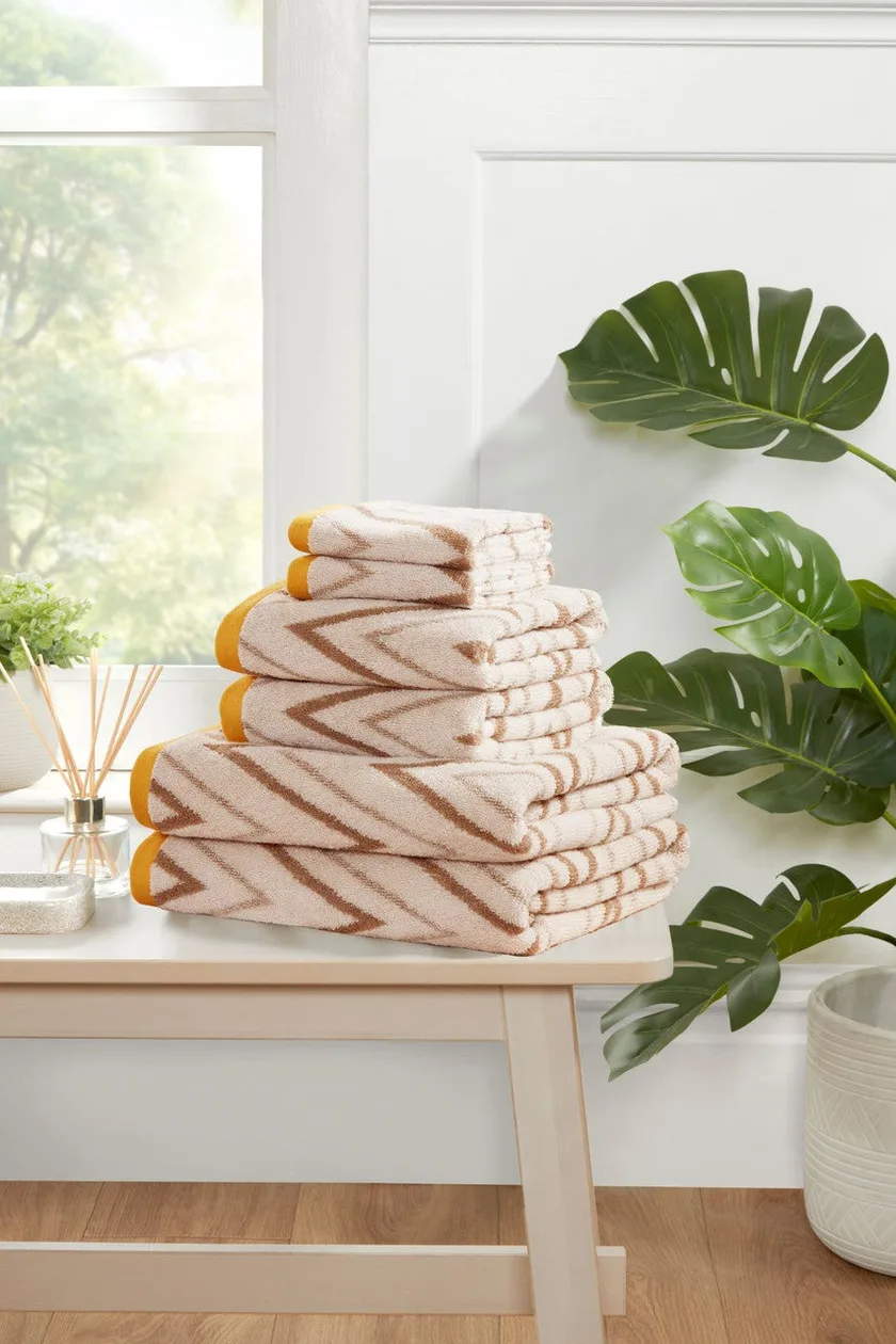Helix Chevron 6pc Towel Bale - Natural: the shop's own photo