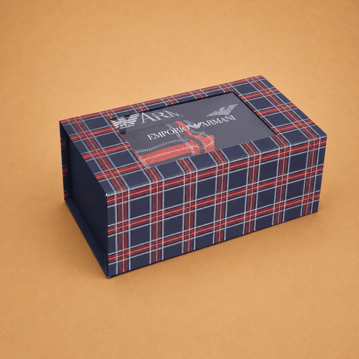 Emporio Armani Tartan Trunks & Socks Set: the shop's own photo