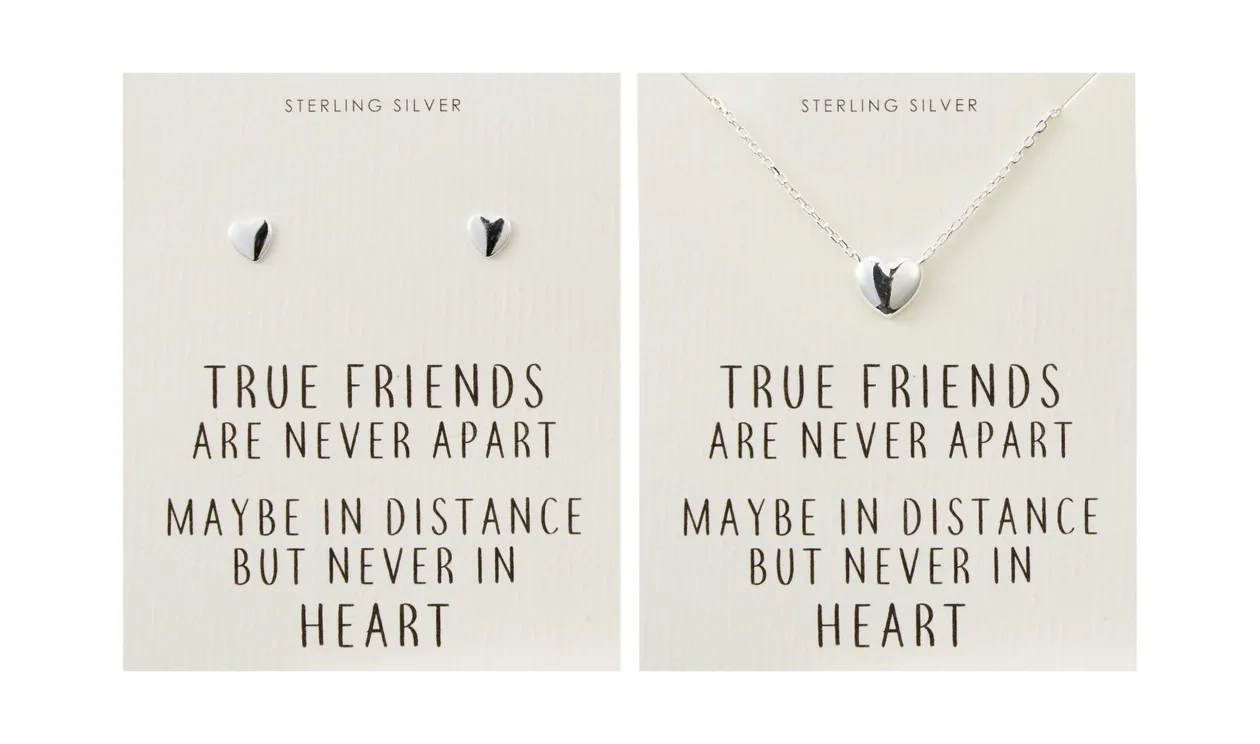 Sterling Silver Friendship Quote Heart Set: the shop's own photo