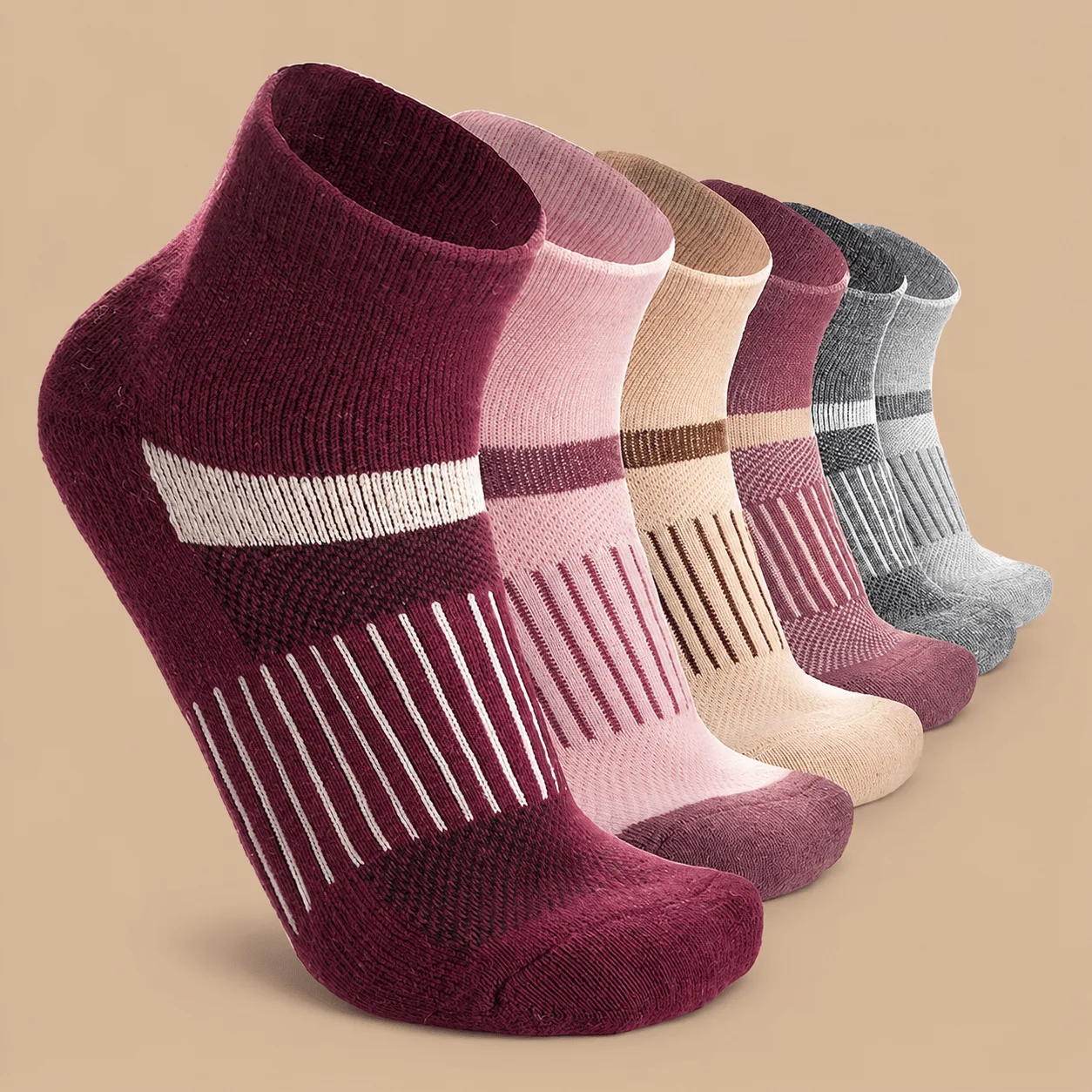 Merino Wool Socks 6-Pack - Burgundy Series: the shop's own photo