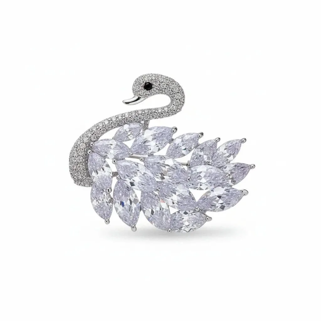 Luxury Diamond Swan Brooch: the shop's own photo