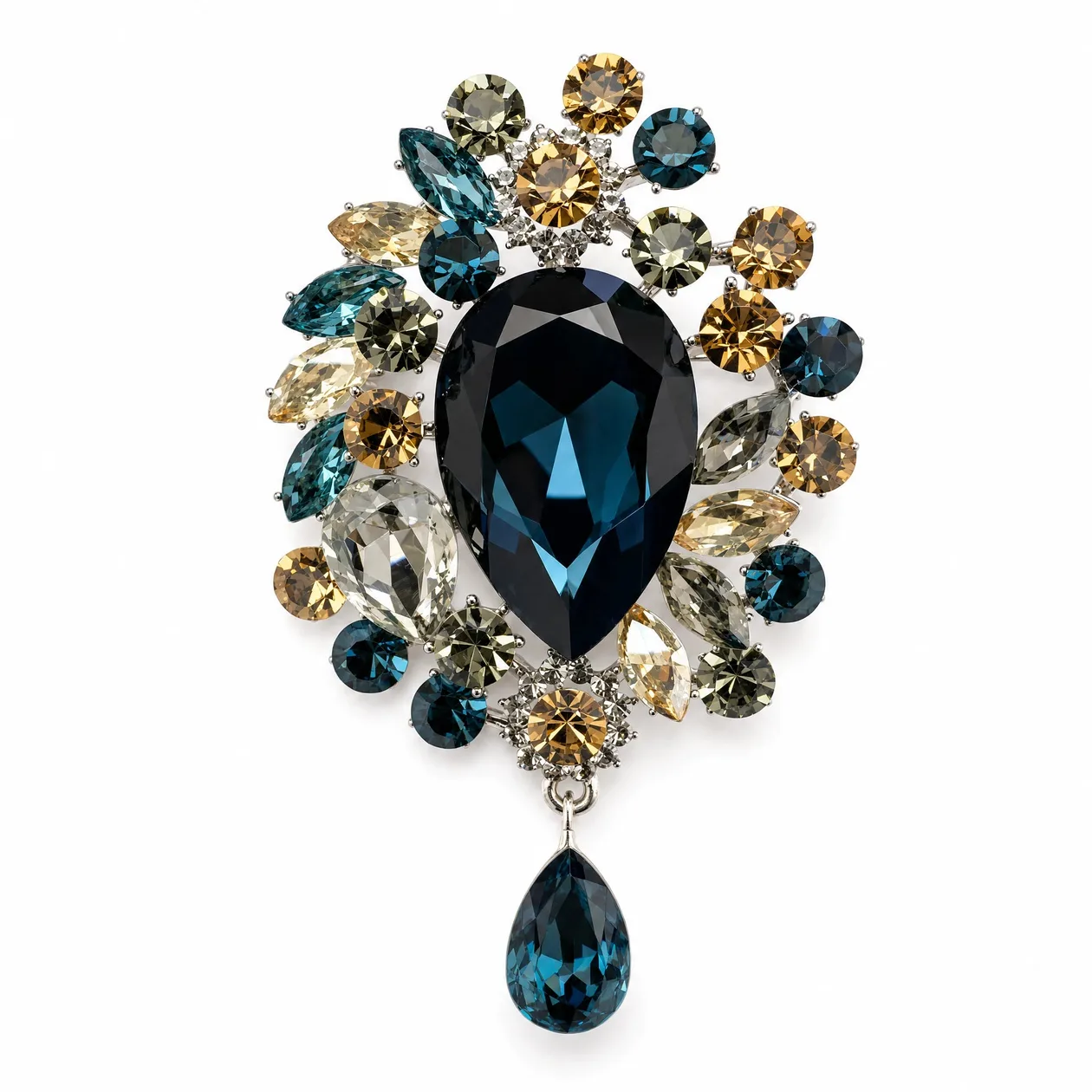 Vintage Crystal Cluster Drop Brooch: the shop's own photo