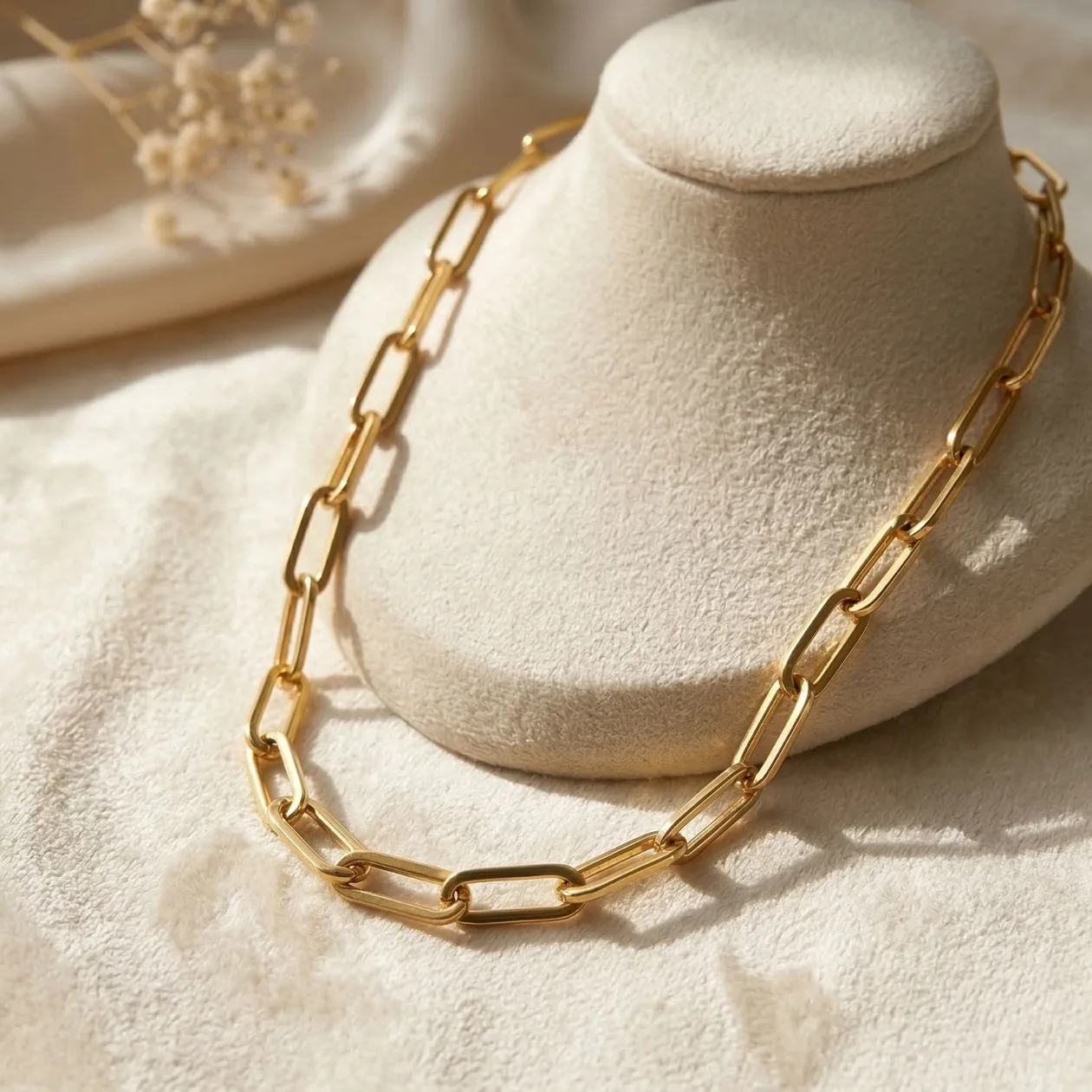 18ct Gold Plated Statement Paperclip Necklace: the shop's own photo