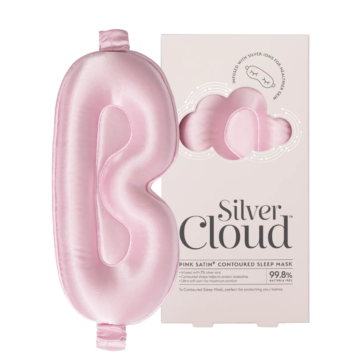 Silver Cloud Contour Sleep Mask Infused with Silver Ions Pink: the shop's own photo