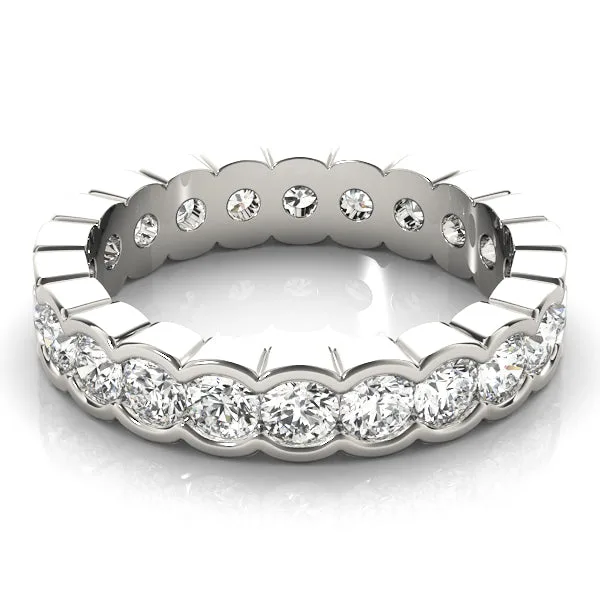0.50-3.00ct Lab-Grown Round Cut D/VVS Diamond Half Bezel Set Full Eternity Wedding Ring - 9k White Gold / 1.75 Carat: the shop's own photo