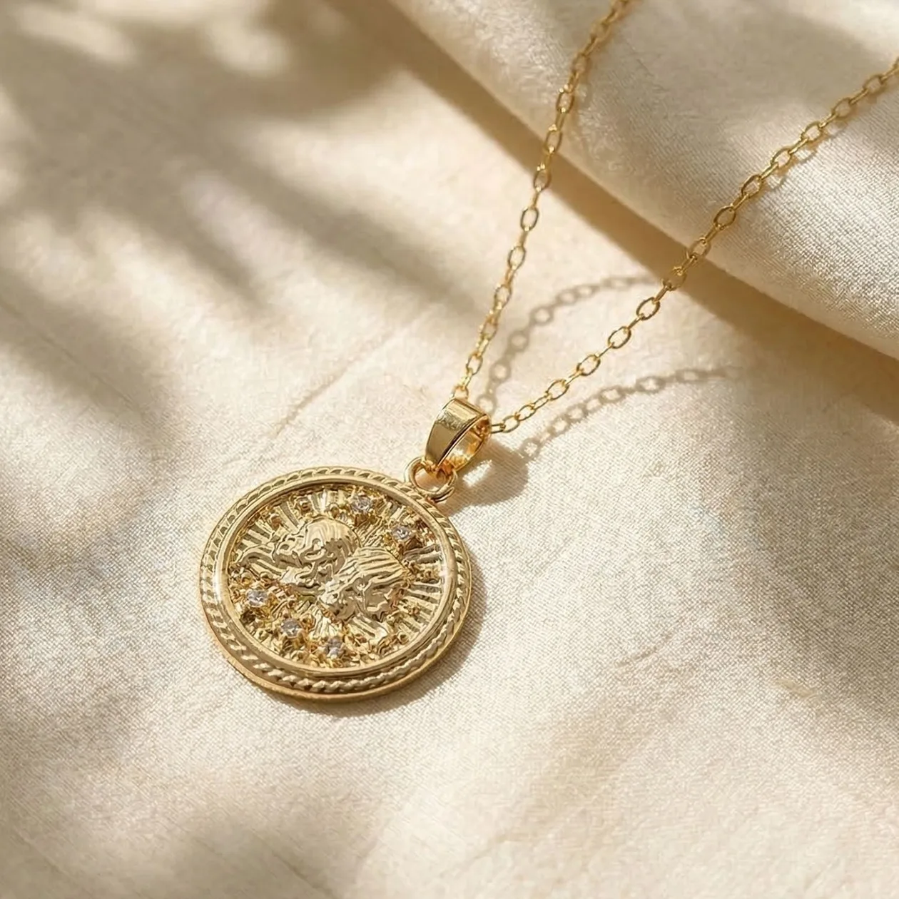 Gemini Gold Filled Zodiac Astrology Pendant Charm Necklace: the shop's own photo