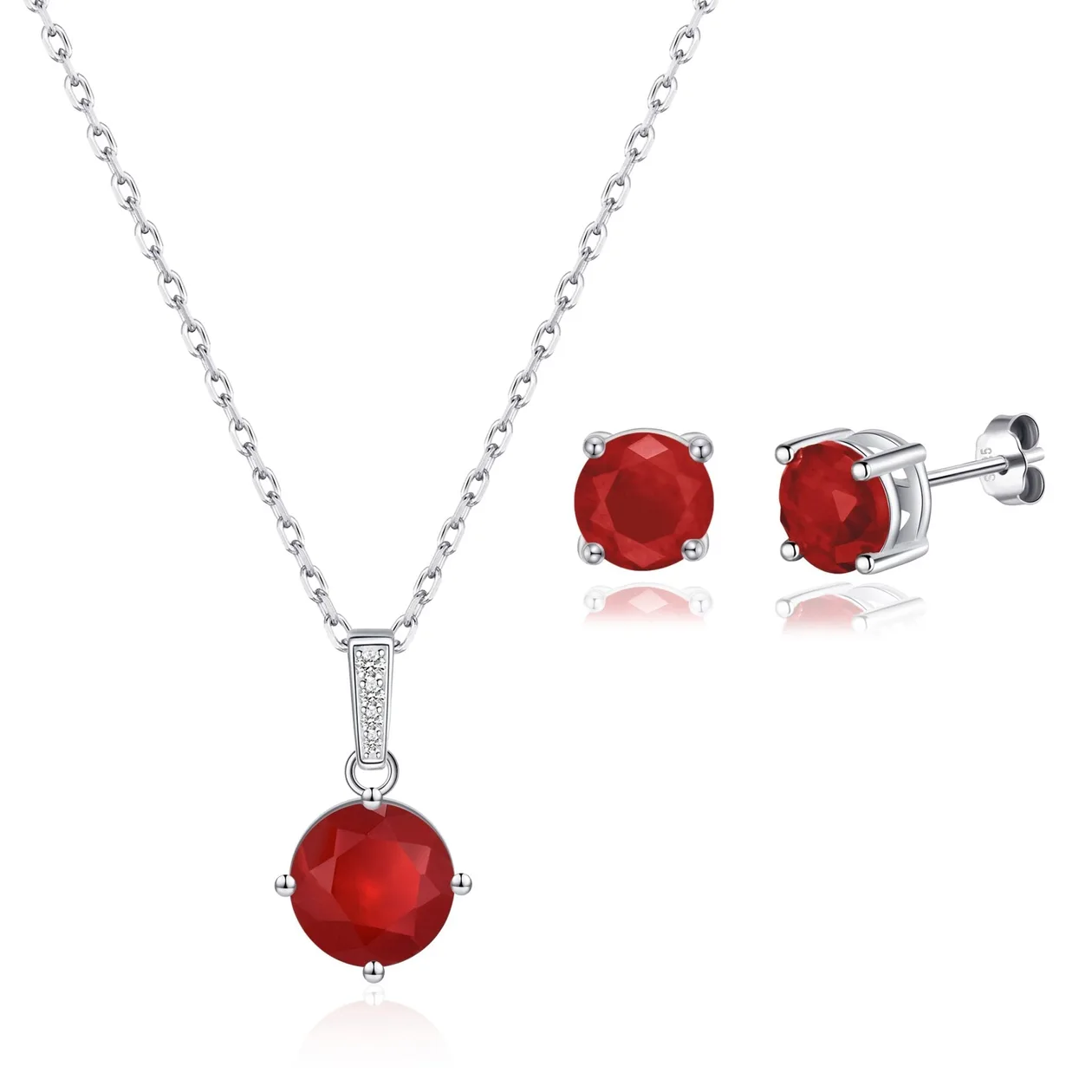 Sterling Silver Carnelian Gemstone Set: the shop's own photo