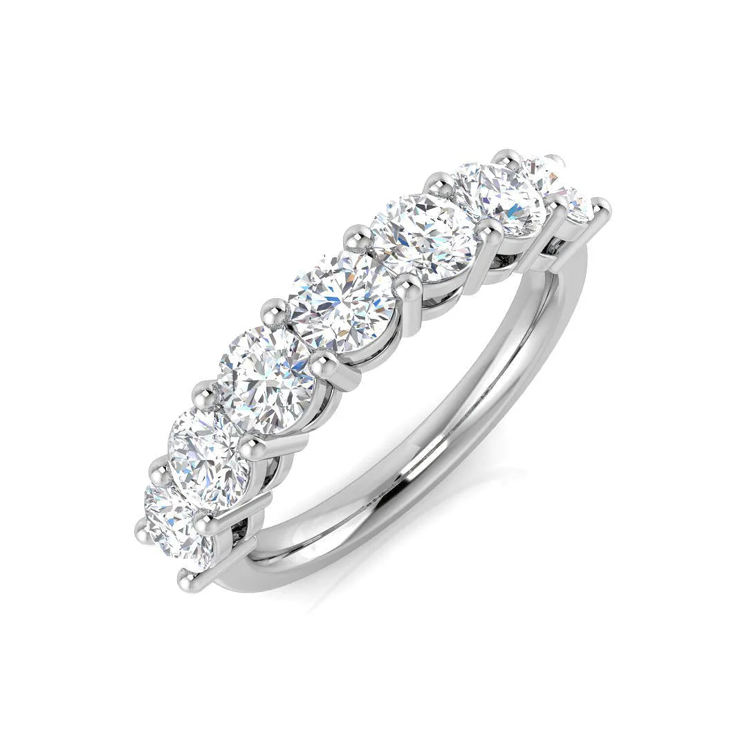 7-Stone Natural Round Cut Diamond Half Eternity Ring. - Lab Grown Diamond / 2.00 Carat / 18k Yellow Gold: the shop's own photo