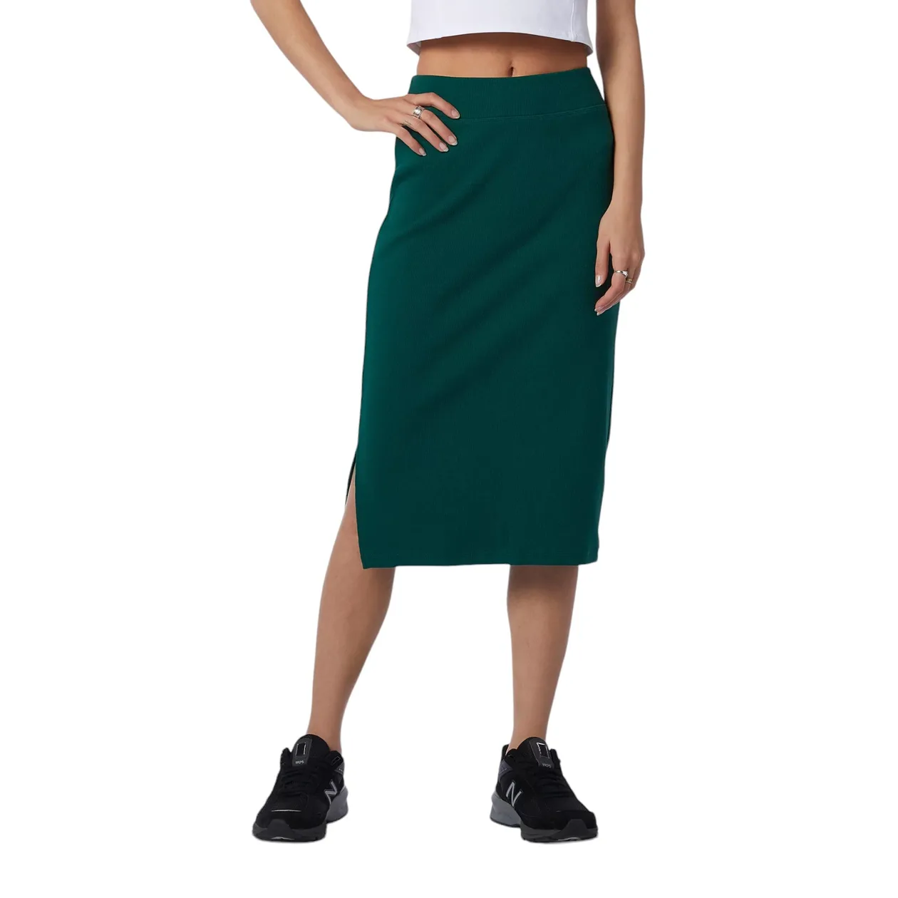New Balance Womens Fitted Fit Athletics Lurex Skirt - Green | Size: M: the shop's own photo