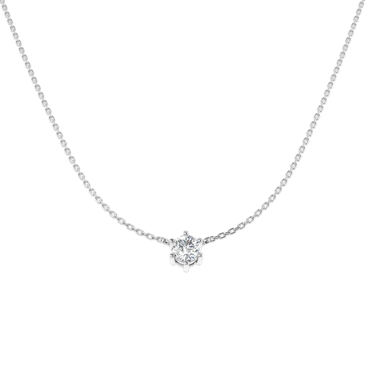 Minimal Diamond Necklace | Solitaire Diamond Pendant With Chain - 18k Yellow Gold / 0.20 Carat: the shop's own photo