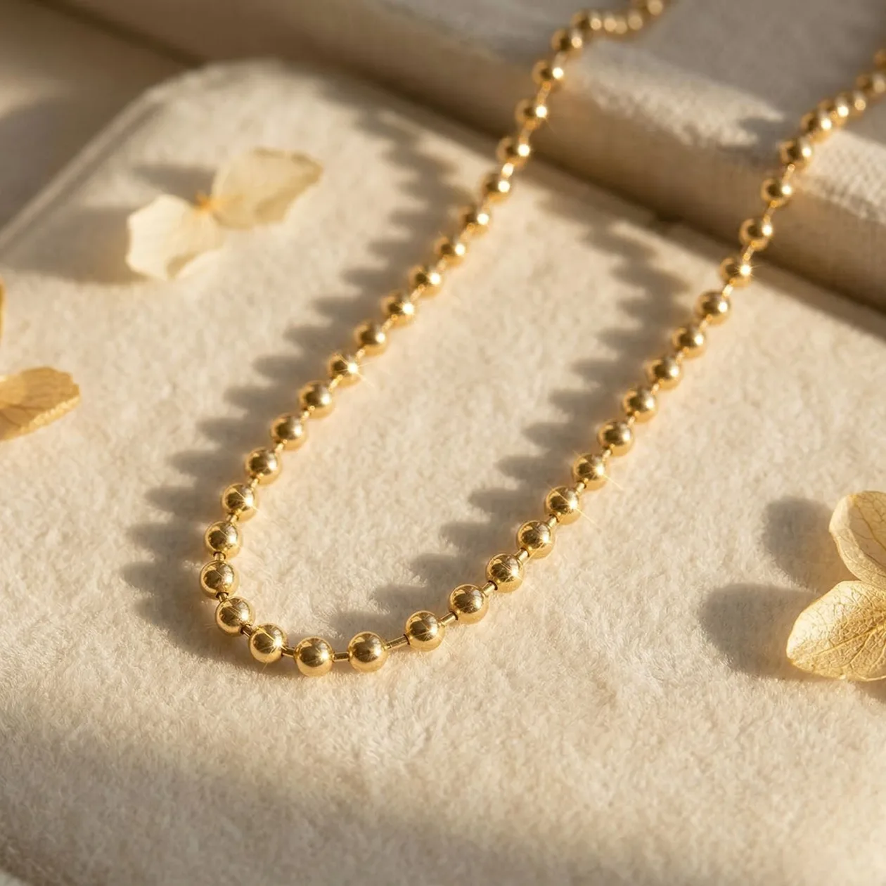 18ct Gold Plated Ball Chain Choker Necklace: the shop's own photo