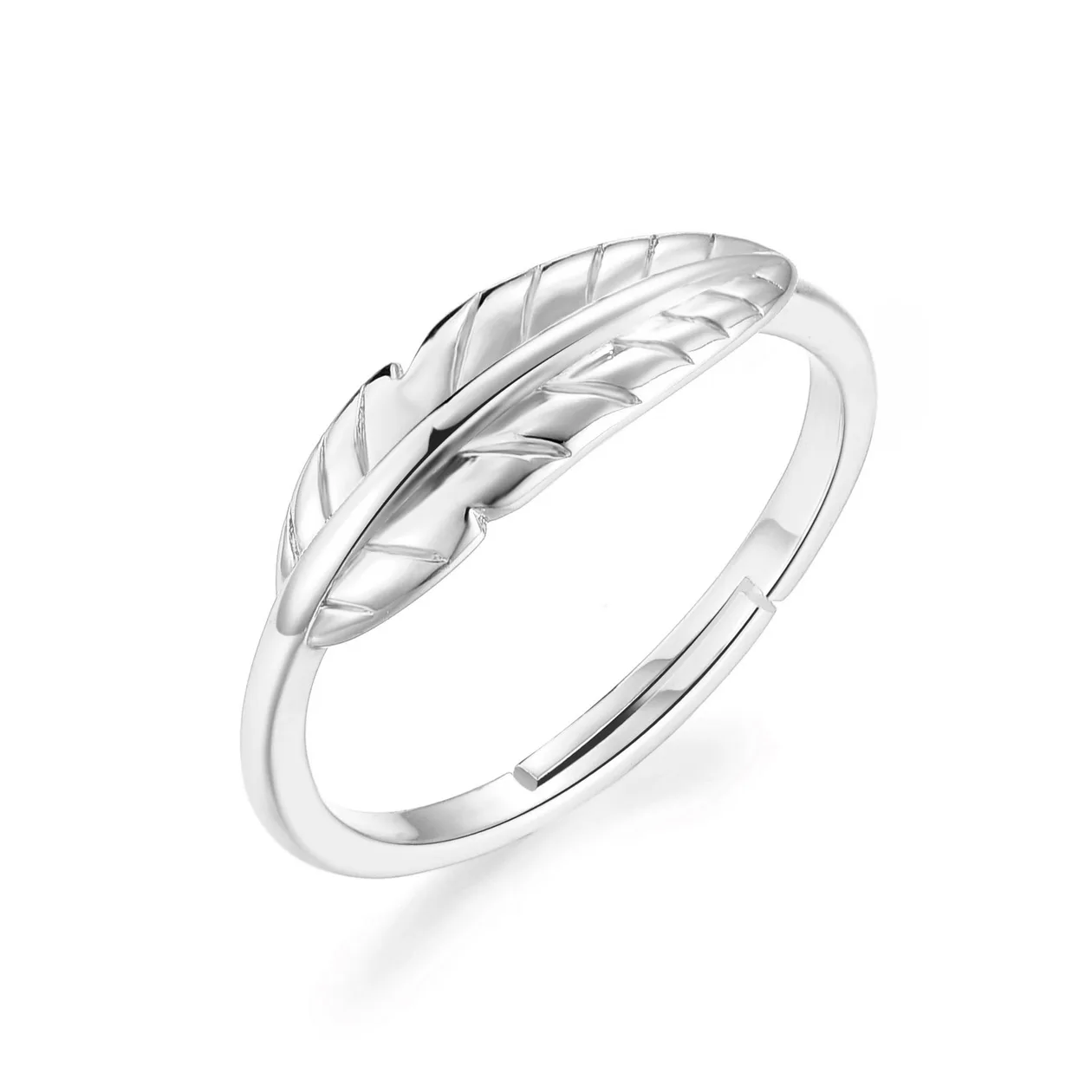 Silver Plated Adjustable Feather Ring: the shop's own photo