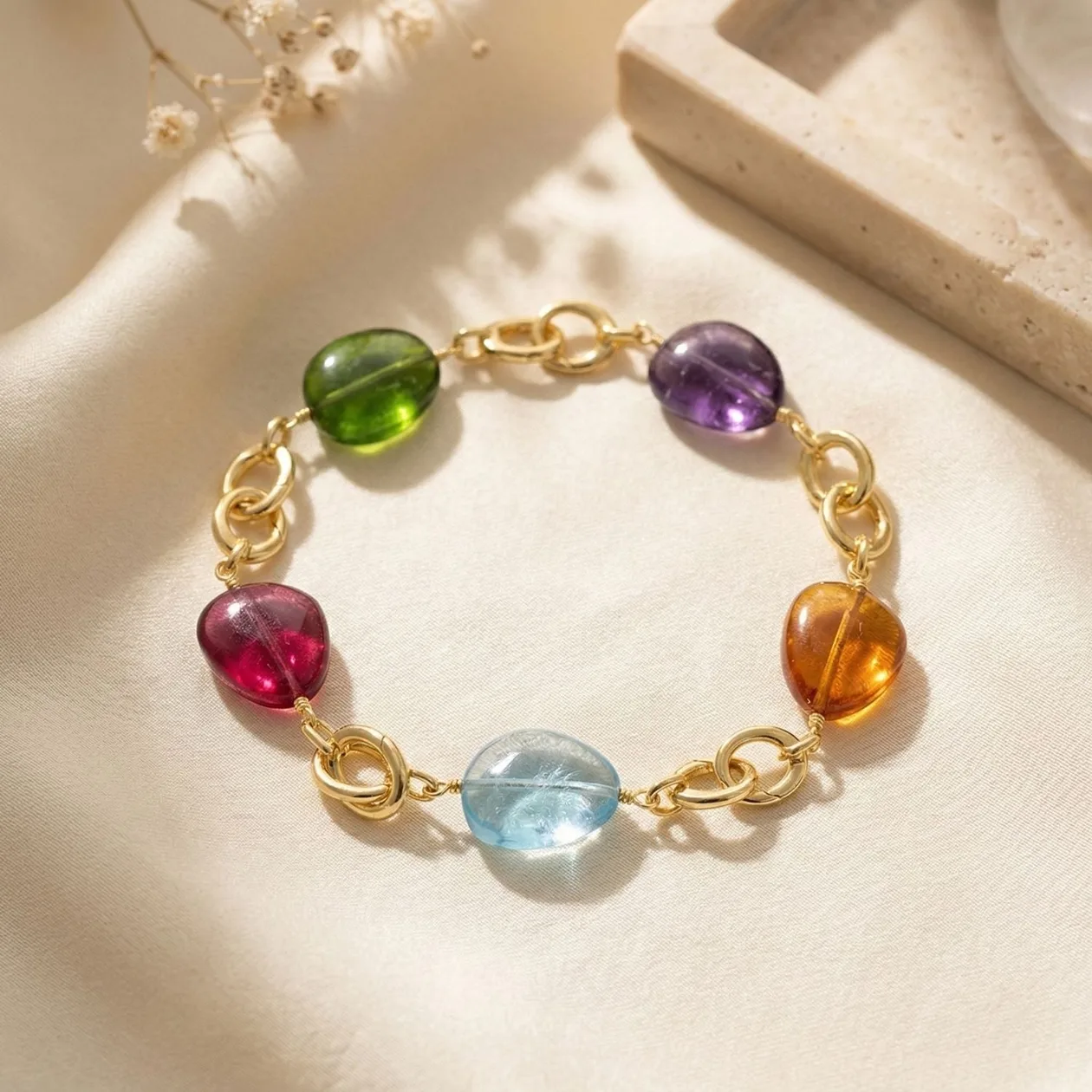 Statement Personalised Birthstone Charm Bracelet - No thanks: the shop's own photo