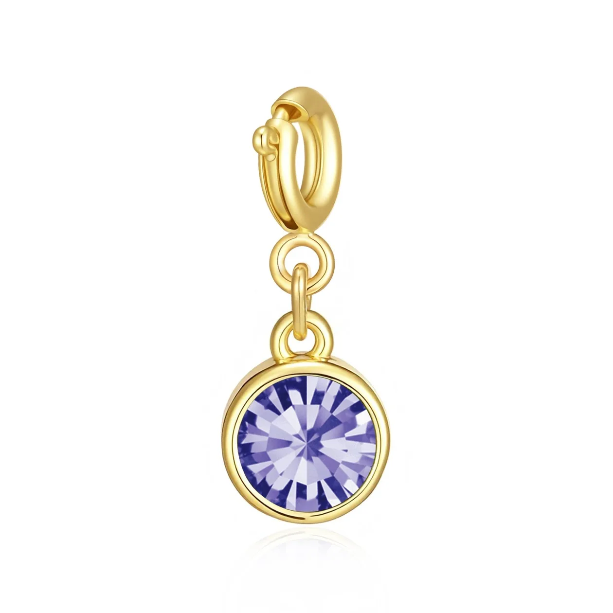 18k Gold Plated Clip on Birthstone Charms Created with Zircondia® Crystals - February: the shop's own photo