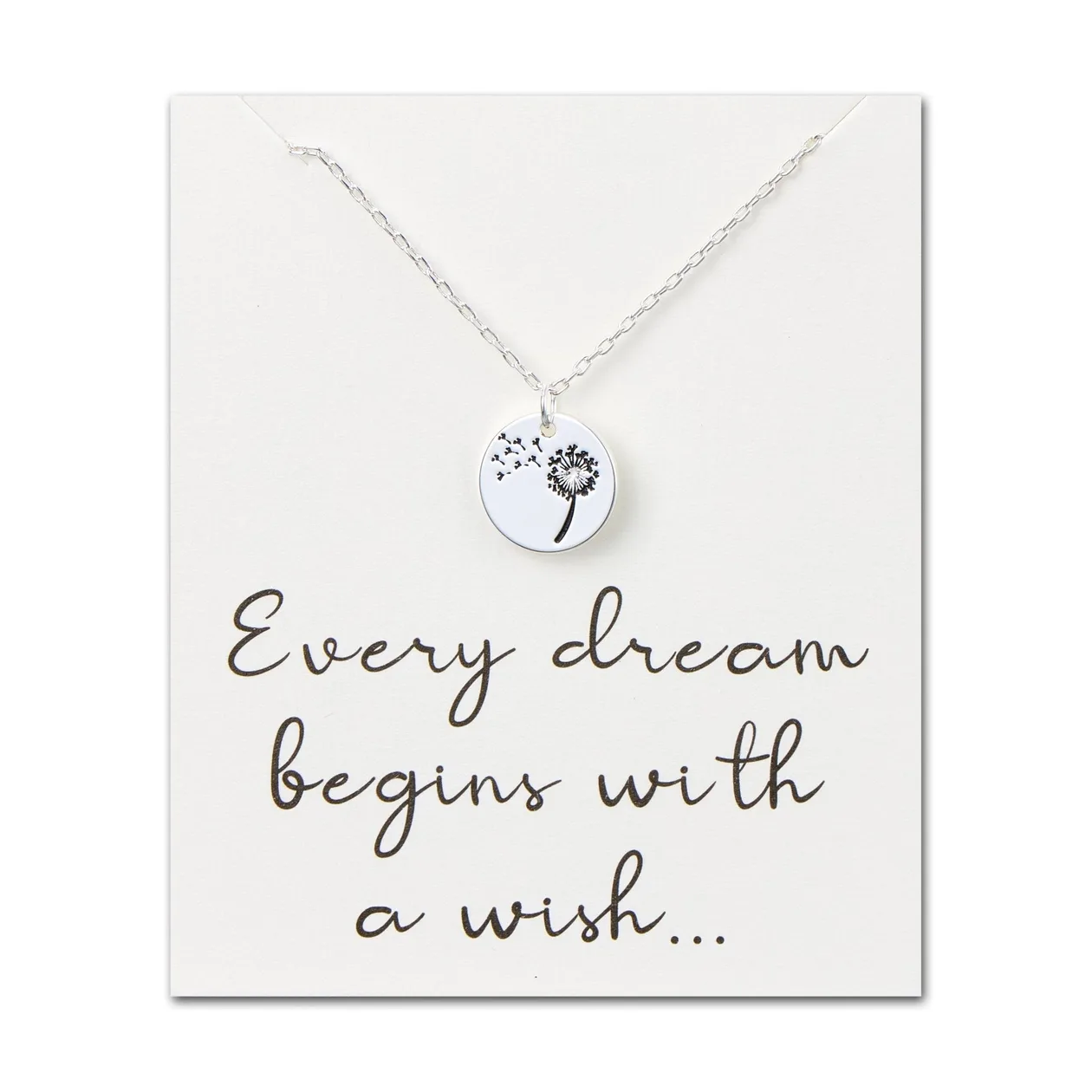 Dandelion Necklace with Quote Card: the shop's own photo