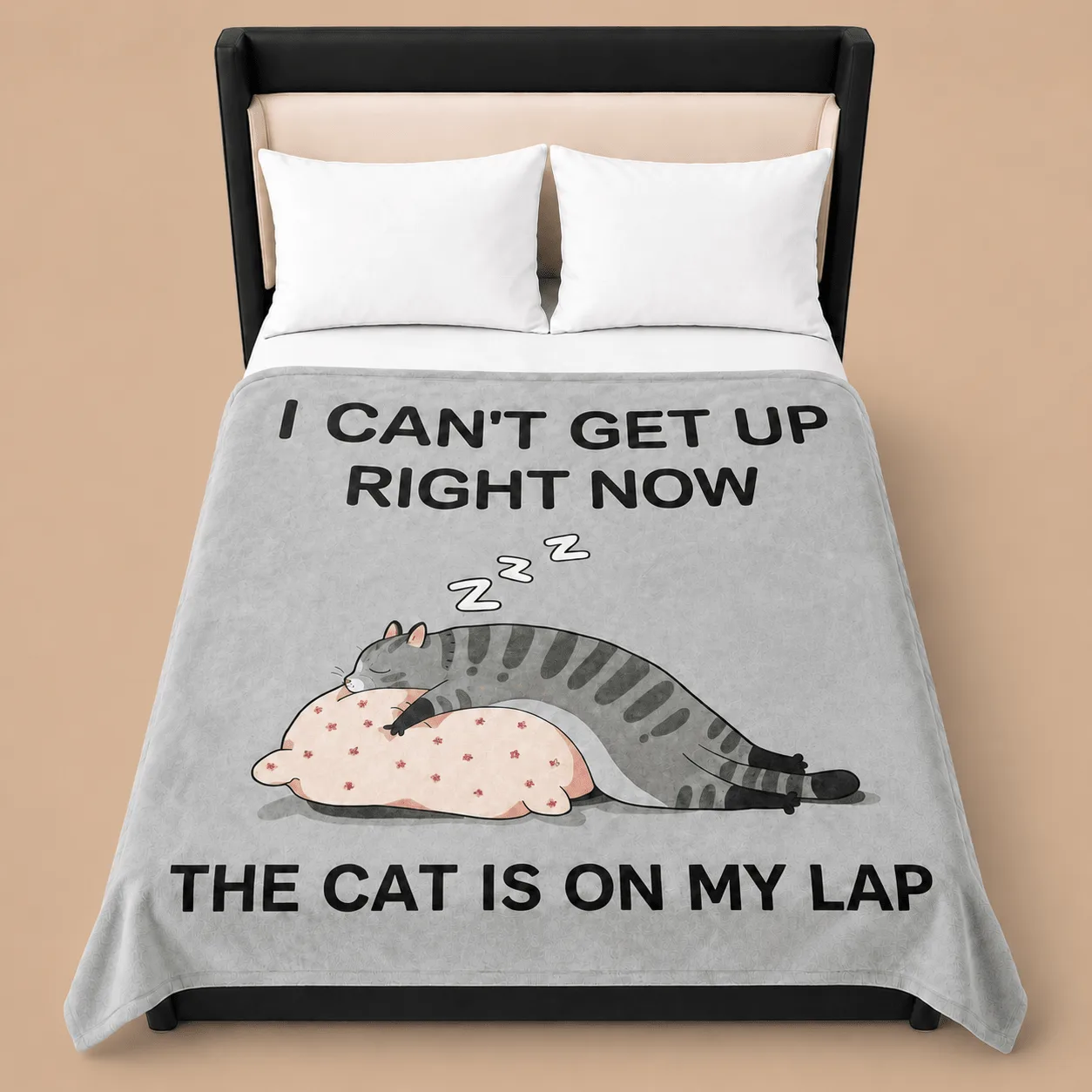 "I Can't Get Up Right Now" Cat Blanket: the shop's own photo