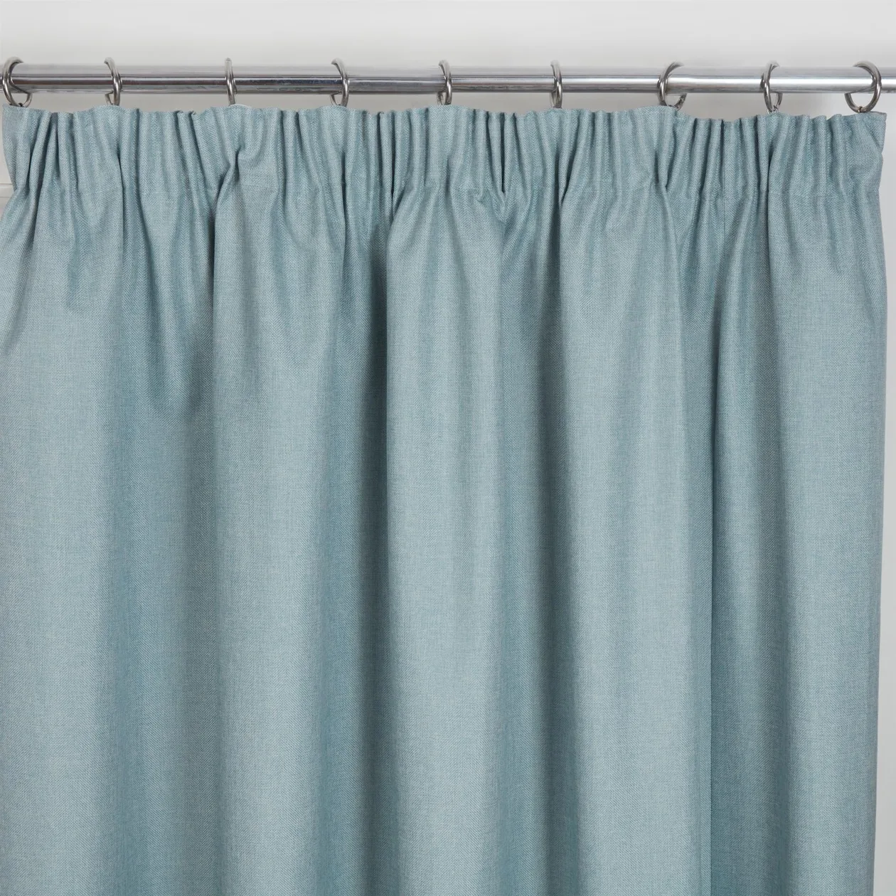 Eclipse Blackout Pencil Pleat Curtains - Duck Egg - 66" x 90": the shop's own photo