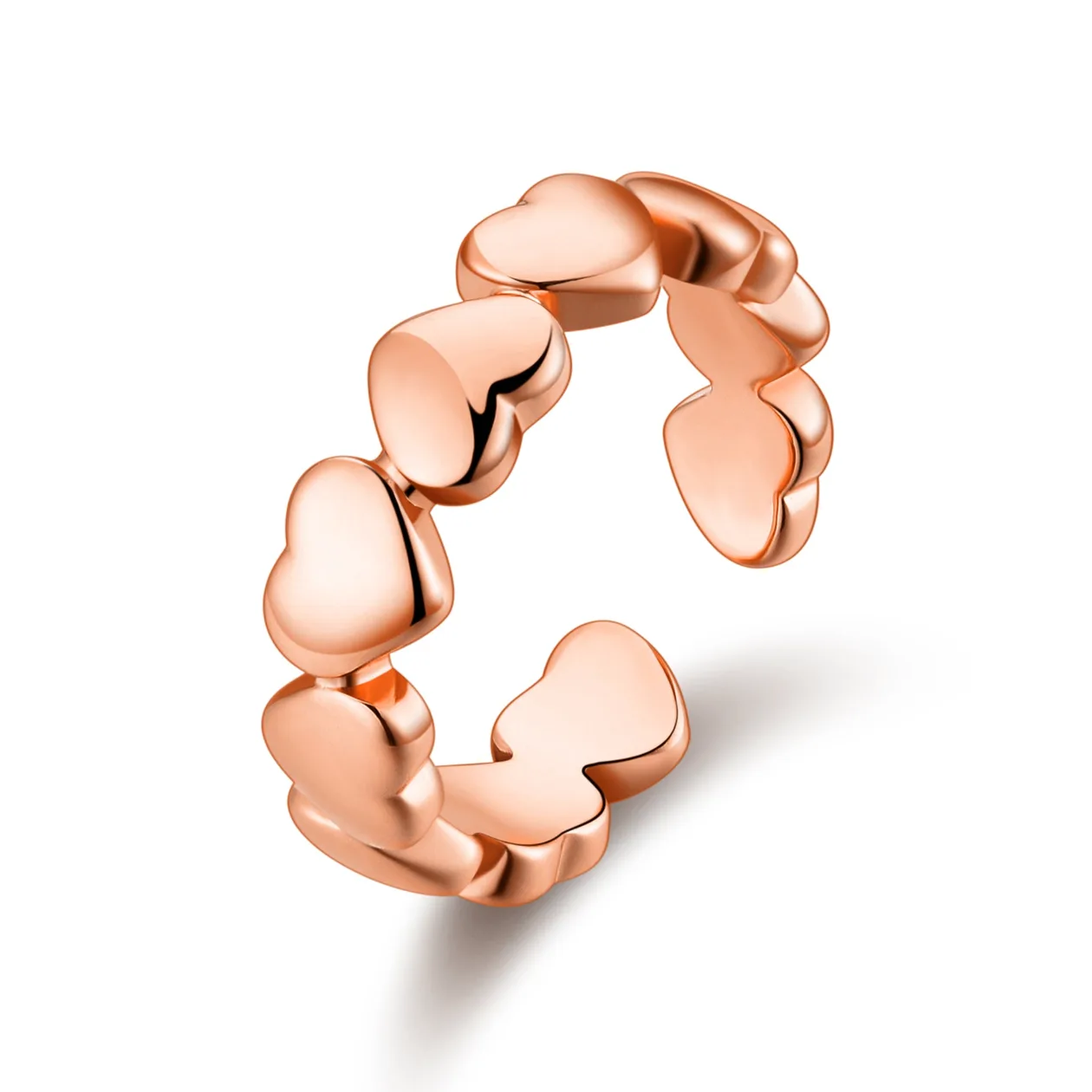 Rose Gold Plated Adjustable Heart Band Ring: the shop's own photo
