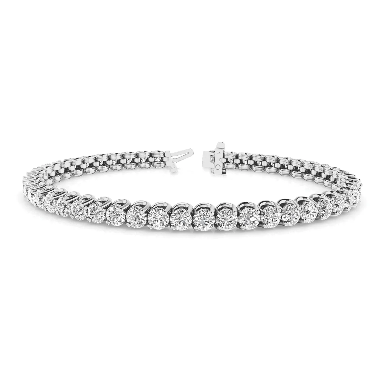 Prong Set Lab Grown or Natural Diamond Tennis Bracelet in Gold or Platinum - 18k Yellow Gold / 2.50 Carat / Lab Grown Diamond: the shop's own photo