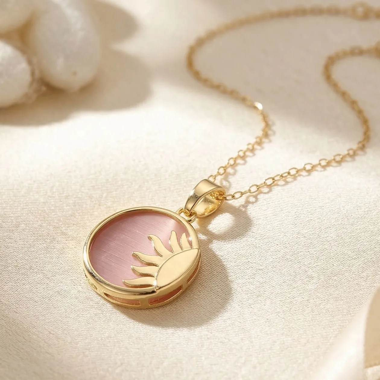 Sun Pendant Celestial Coin Dainty Gold Plated Necklace: the shop's own photo