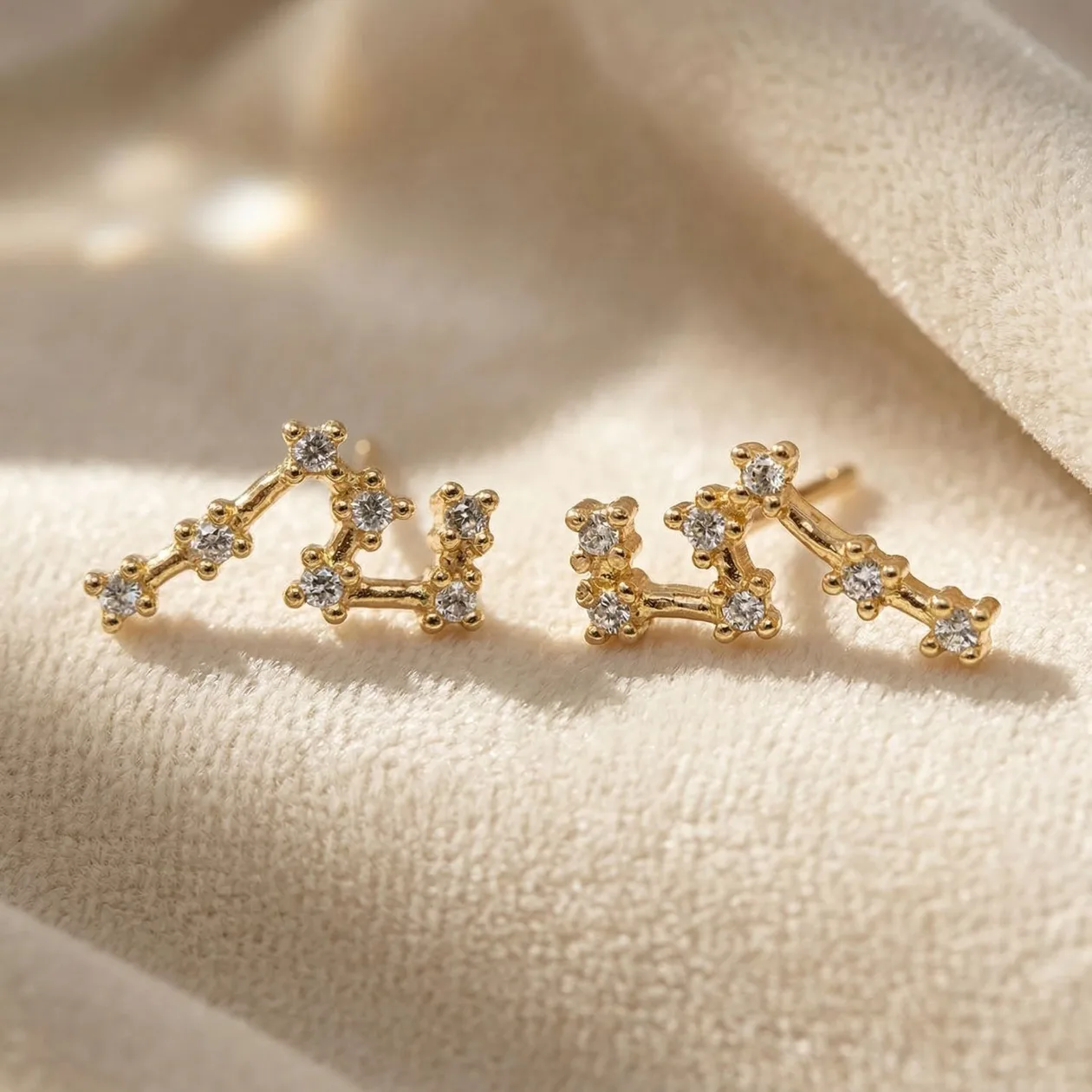 Virgo Star Sign Constellation Astrology Tiny Zodiac Earrings: the shop's own photo
