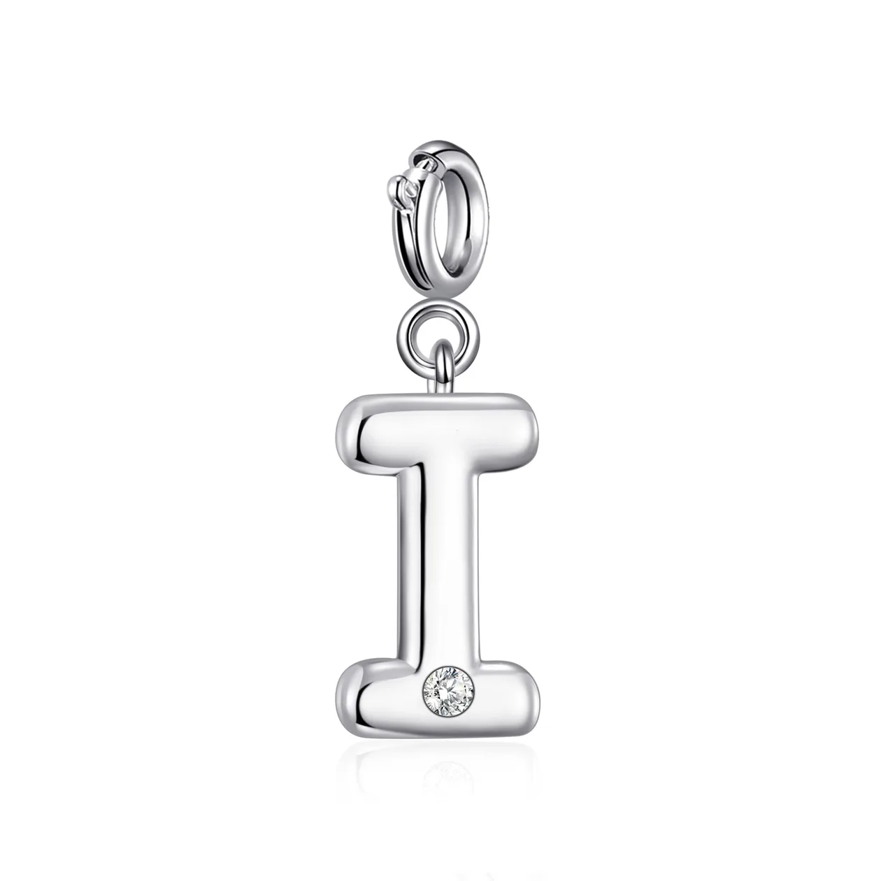 Clip On Initial Charms Letter A-Z Created with Zircondia® Crystals - I: the shop's own photo