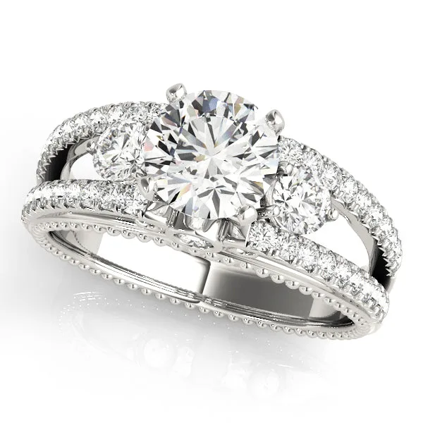 Three-Stone Round Cut Lab-Grown Diamond Engagement Ring - 18k Yellow Gold / 0.50 Carat: the shop's own photo