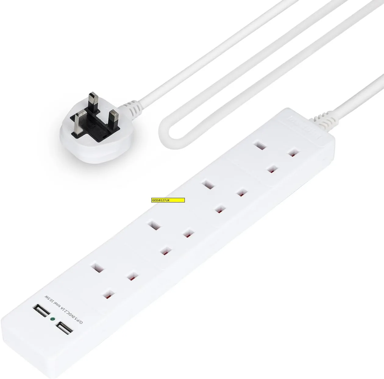 4 Gang Extension Lead With 2M Cable UK Plug White: the shop's own photo
