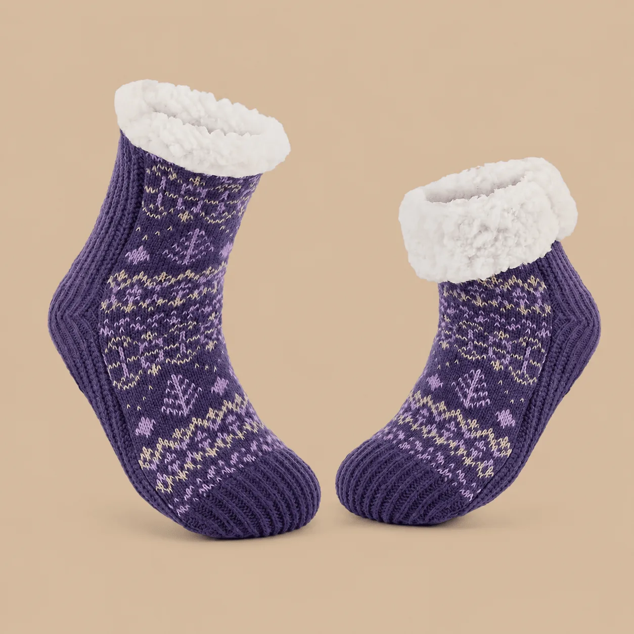 Cozy Winter Slipper Socks - Purple: the shop's own photo