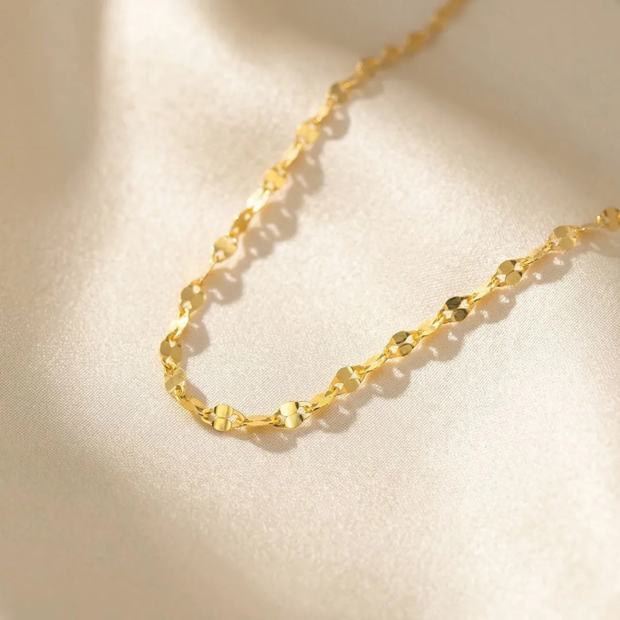 Dainty Glitter Shiny Sparkle Layering Gold Plated Chain: the shop's own photo