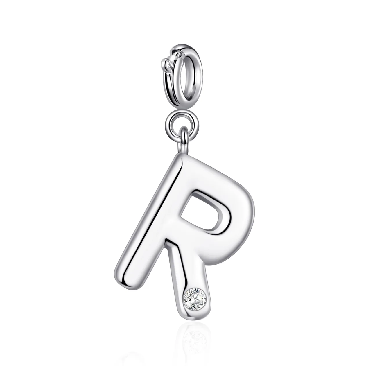 Clip On Initial Charms Letter A-Z Created with Zircondia® Crystals - R: the shop's own photo