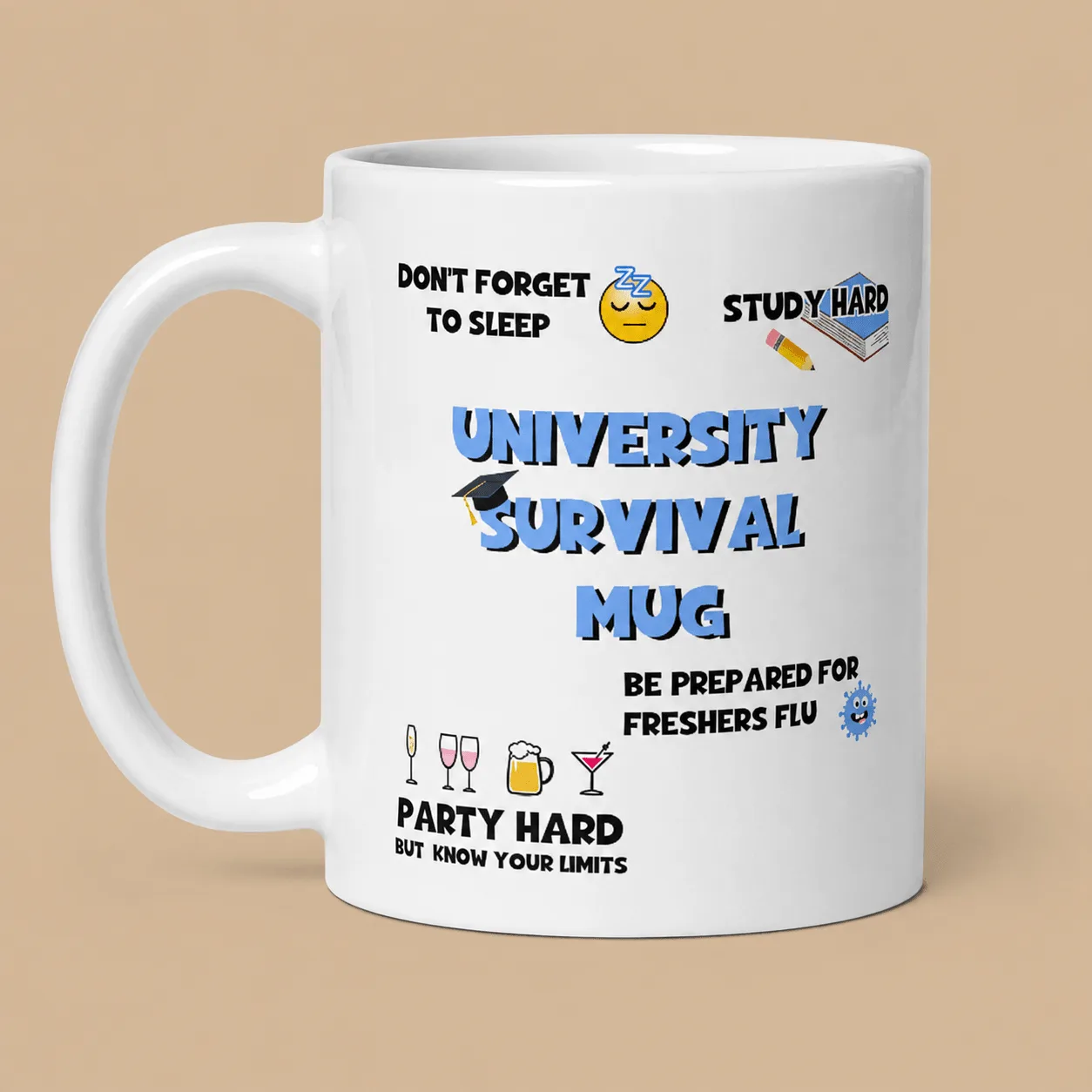 University Survival Mug: the shop's own photo