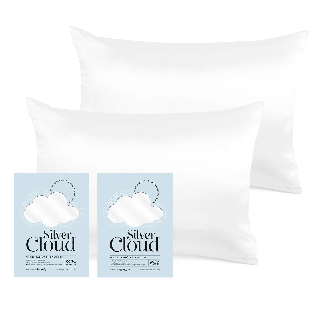 White Satin Pillowcase Twinpack: the shop's own photo