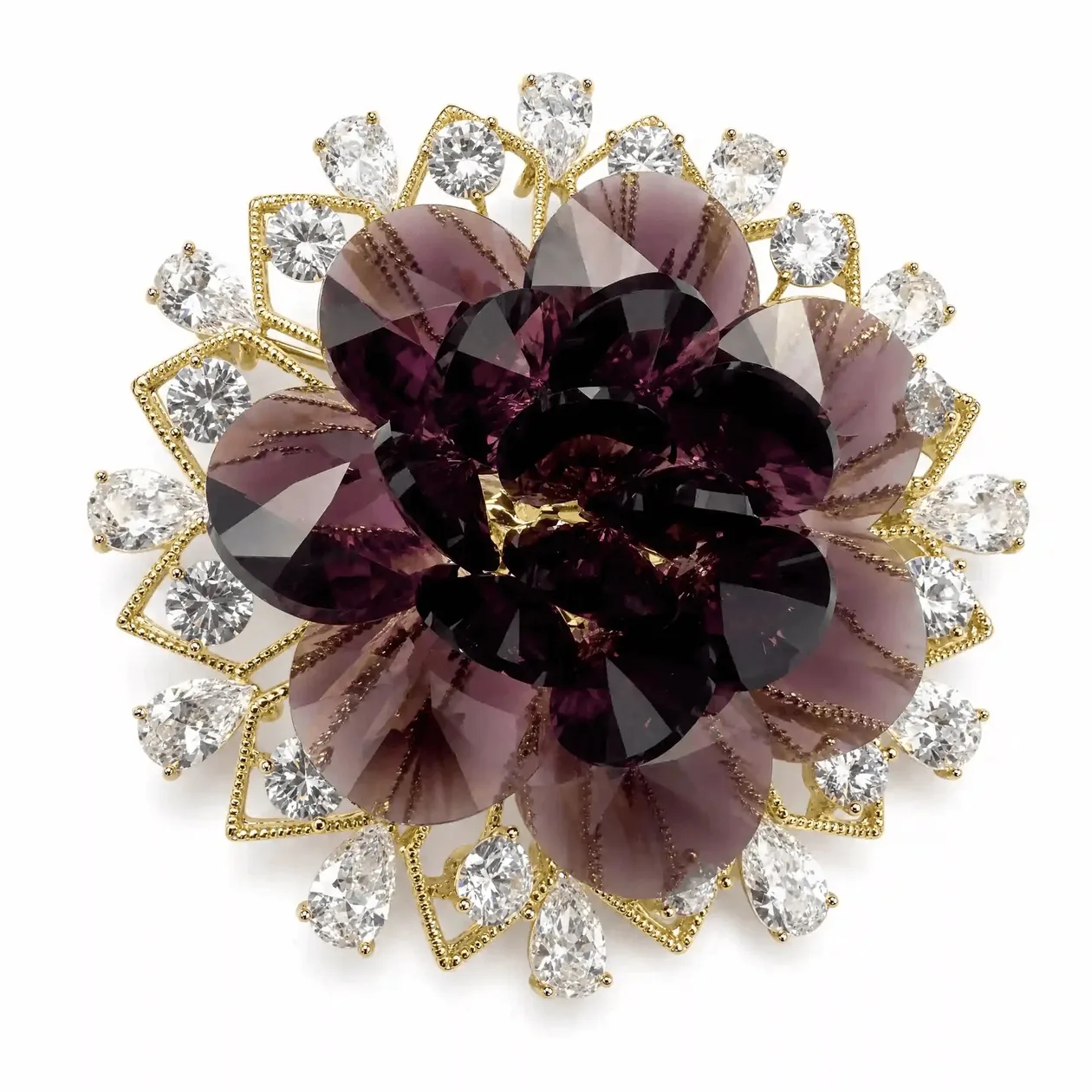 Teal Crystal Layered Flower Brooch: the shop's own photo