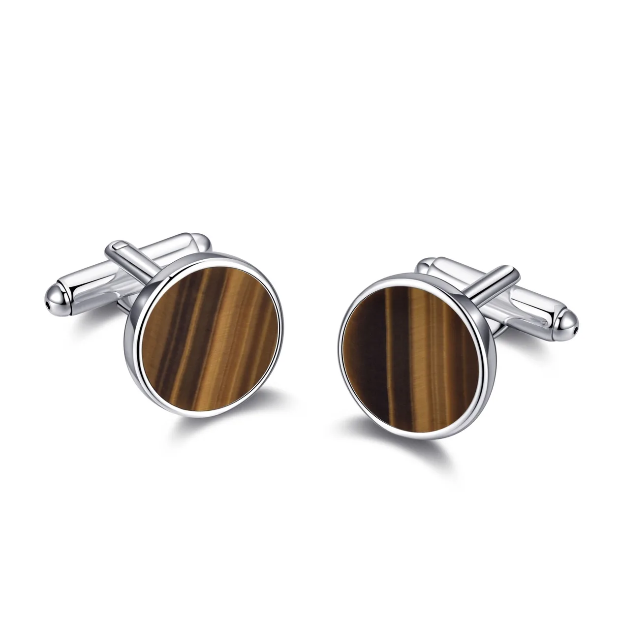 Men's Tigers Eye Gemstone Cufflinks: the shop's own photo