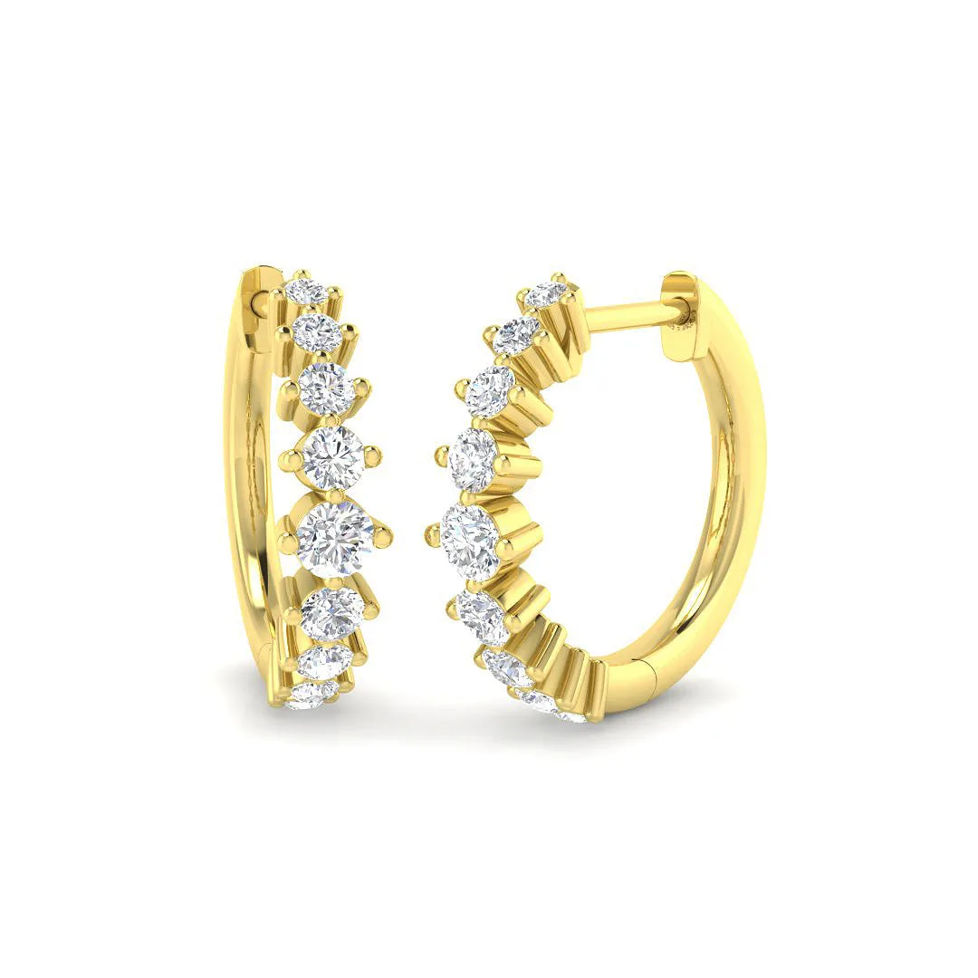 0.5 Ct Gold Hoop Earrings | Lab & Natural | UK Hallmarked 9K/18K Gold & Platinum - 9k Yellow Gold / 0.5 Carat / Lab Grown Diamond(D-VVS): the shop's own photo