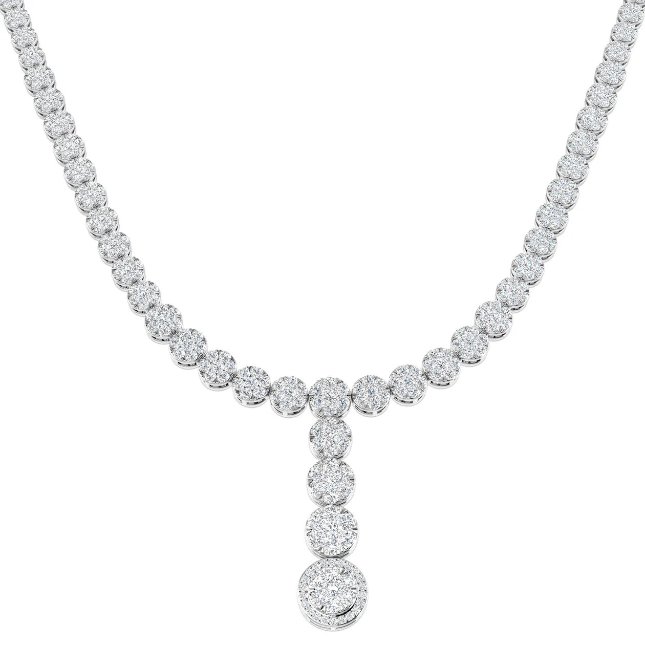 Rose Gold Diamond Y-Necklace | Luxury Cluster Necklace - 950 Platinum / Natural Diamond(F/SI) / 6.00 Carat: the shop's own photo