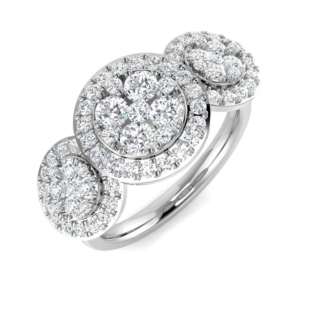Lab-Grown Diamond Cluster Halo Ring | Gold & Platinum - 0.50 Carat / 18k Yellow Gold: the shop's own photo