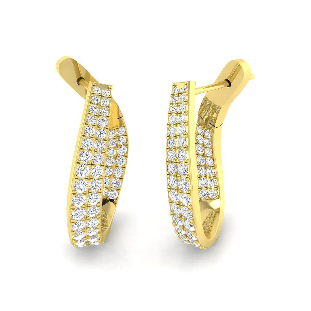 Luxury 1 Ct Diamond Hoop Earrings | Lab-Grown & Natural Gold | Pure Radiance - 18k Yellow Gold / 1 Carat / Lab Grown Diamond(D-VVS): the shop's own photo