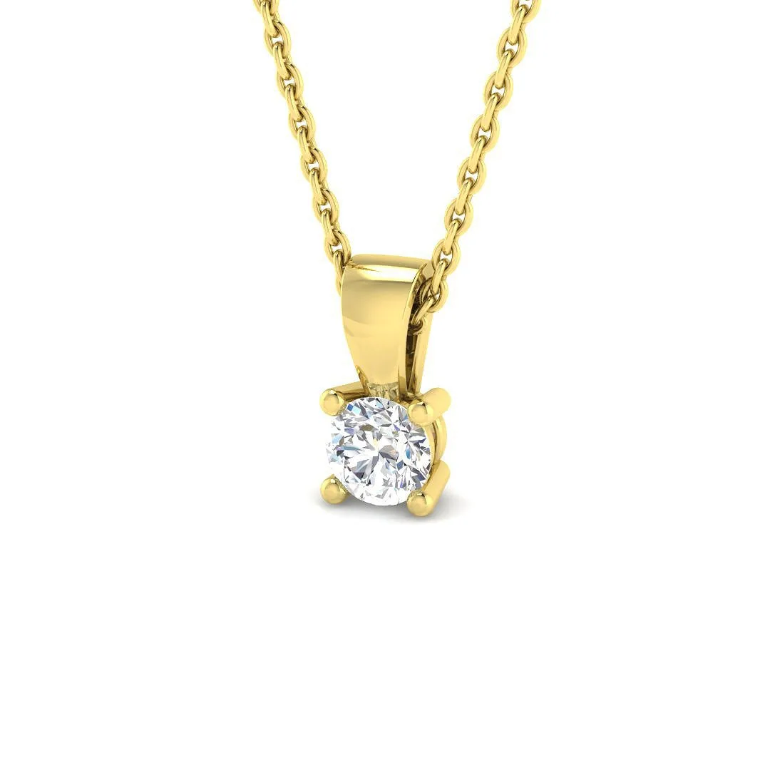 9ct Yellow Gold 0.26ct Lab Grown Diamond Solitaire Pendant - 0.26 Carat / Lab Grown (D/VVS) / 9-k-yellow-gold: the shop's own photo